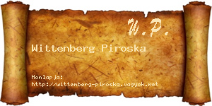 Wittenberg Piroska névjegykártya